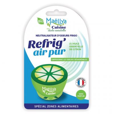 Neutralisateur d'odeurs pour réfrigérateur à l'huile essentielle de citron bio "Refrig 'Air Pur" 20g